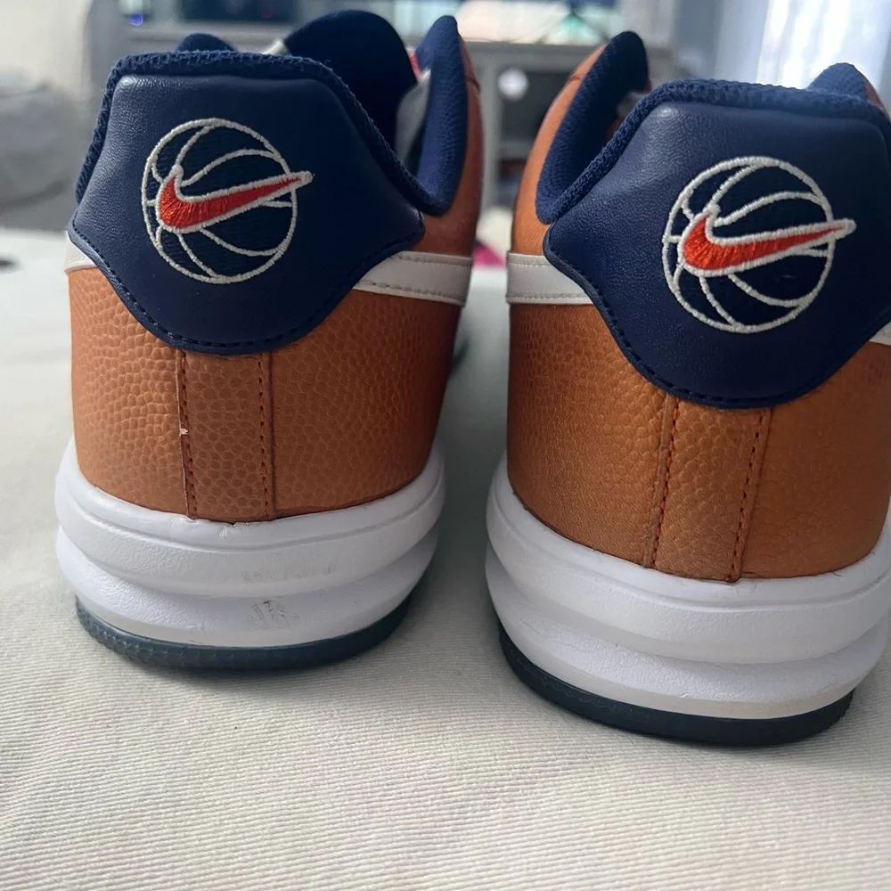 Men’s Nike Air Force 1 Lunar size 11.5 Orange & Royal Blue 2014 Low Tops - Picture 3 of 9